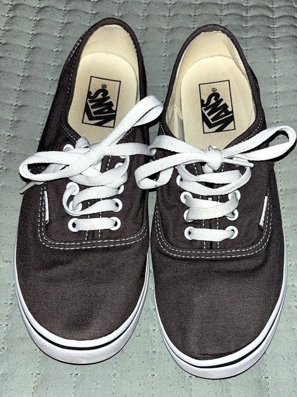 Vans Authentic Lace Up Low Top Sneakers - Gray Canvas - W8.5/M7